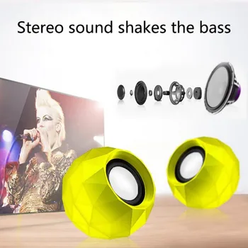 

2Pcs Mini USB Wired Speaker Small Compact Stereo Computer Laptop Sound Box