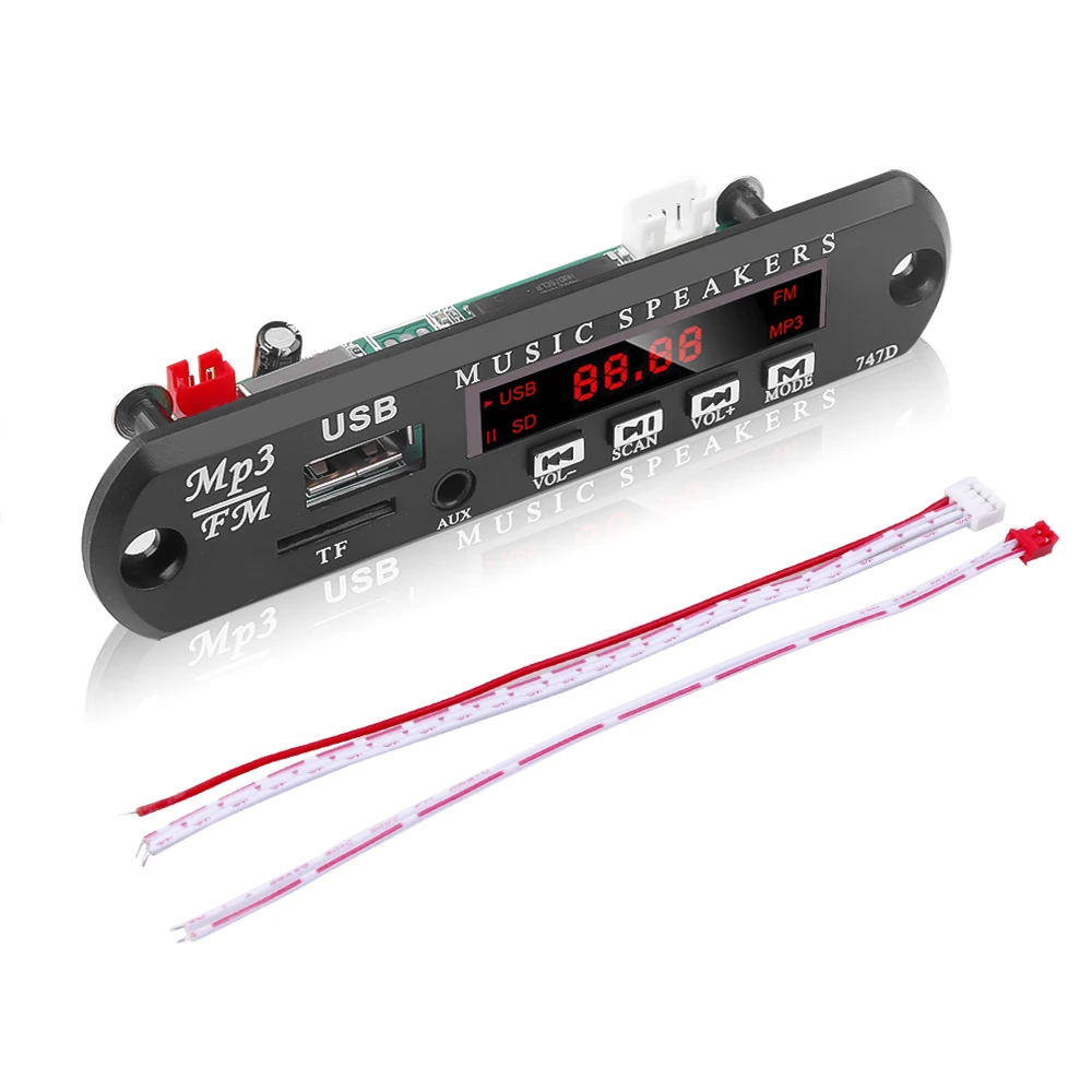 Kebidu 5 в 12 В DC TF FM радио аудио mp3 плеер AUX 3 мм MP3 модуль декодер плата USB Блок питания
