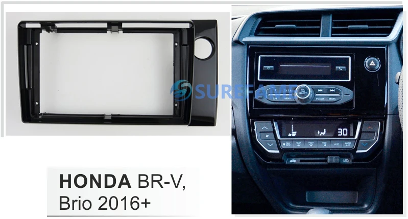9-дюймовая Автомобильная панель Fascia ДЛЯ HONDA BRV BR-V Brio Amaze 2016 + (правое колесо) Dash Kit Facia