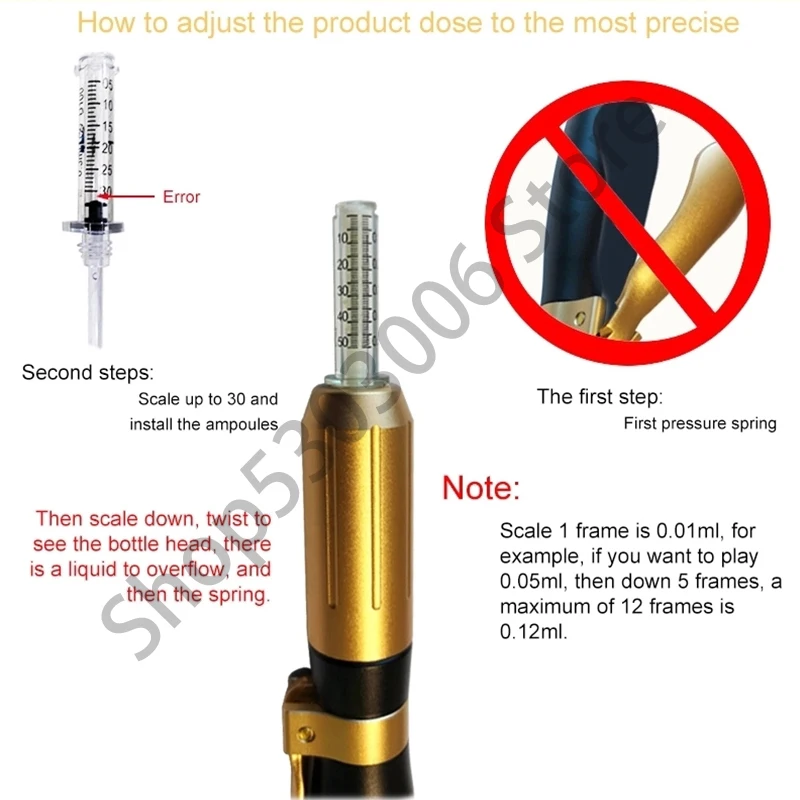 0.3ml Syringe Ampoule head set connecting for hyaluron acid pen Mesotherapy Gun Anti Wrinkle Lip filler face beauty injector