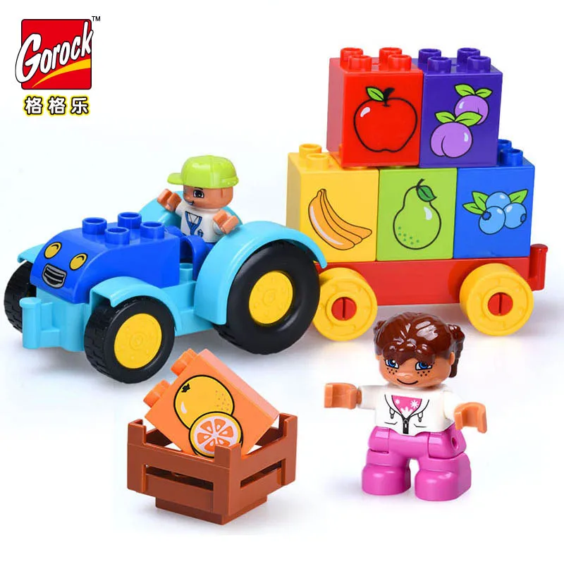 

GOROCK 18Pcs Duploe Big Size Building Blocks Fruits Model 1021 Set Compatible Duploe Bricks Toys For Children Kids Gift