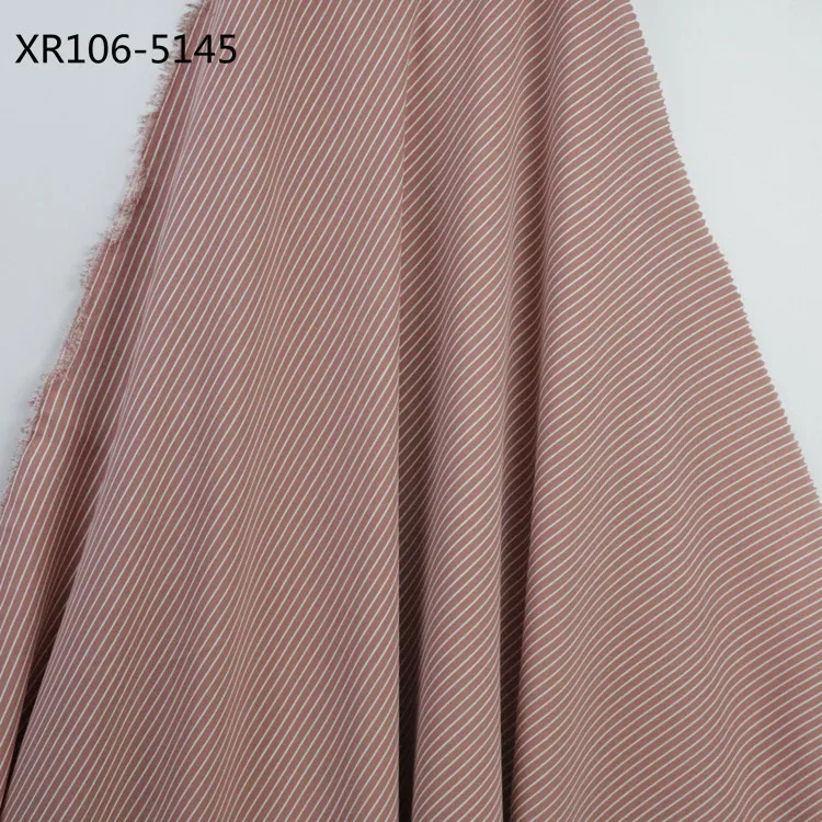 Полиэфирная печатная полосатая модная тканая льняная ткань для европейских и американских женских платьев 5 цветов