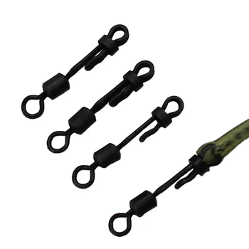

10PCS Carp Fishing Accessories Clam Lock Quick Change Swivels with 8 word Rolling Ring Connector for Carp Rig Tackle Accessories