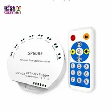 SP608E DC5V-24V WS2812B Music Controller WS2811 WS2815 8CH Signal Output LED Light Strip Built In Mic IOS Android Bluetooth App