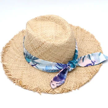 

Straw Fedora Panama Hat Summer Beach UPF Sun Protection with Brim Fedora Beach Colorful Fishing