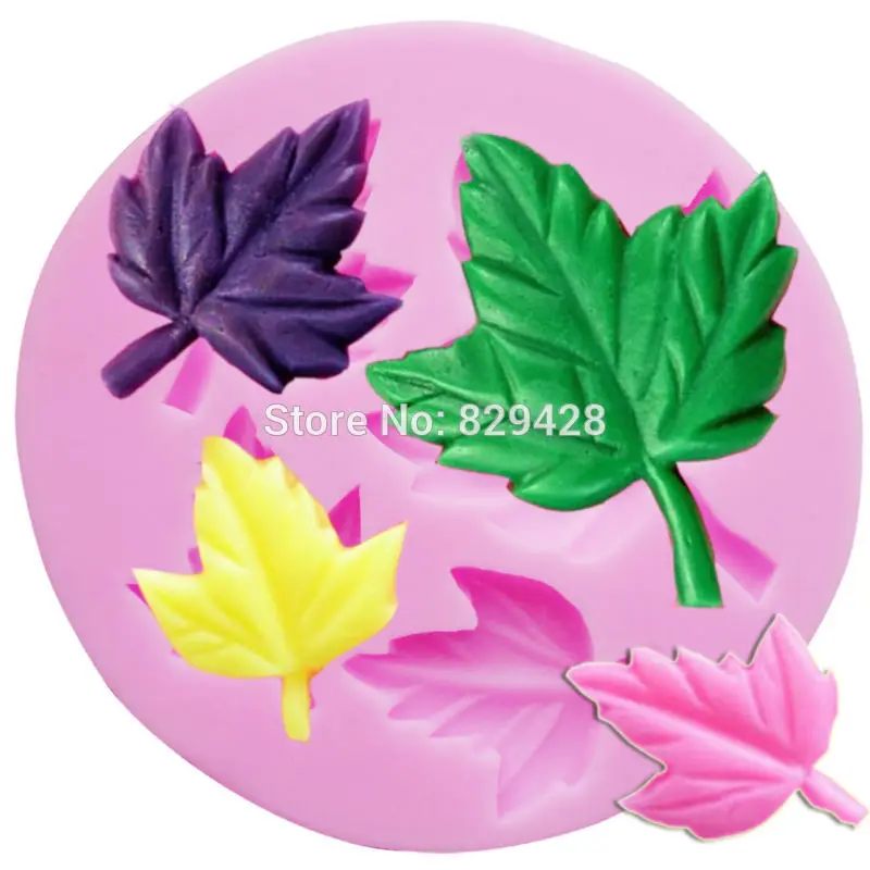 Kaymiklee M098 силиконовые 4 отверстия из кленовых листьев Fondant(сахарная) Сахарная паста из бисера форма пресс-форма для украшения выпечка торта DIY Инструменты