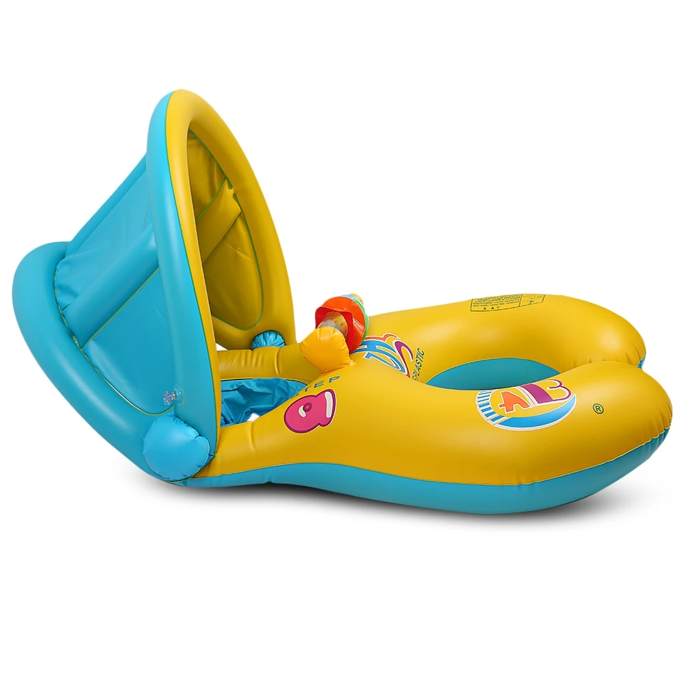 Inflatable Mother Baby Swim Float Ring Kids Seat Double Person Swimming Soft Ring Swimming Circle Babyfloat Accessories piscine (2)