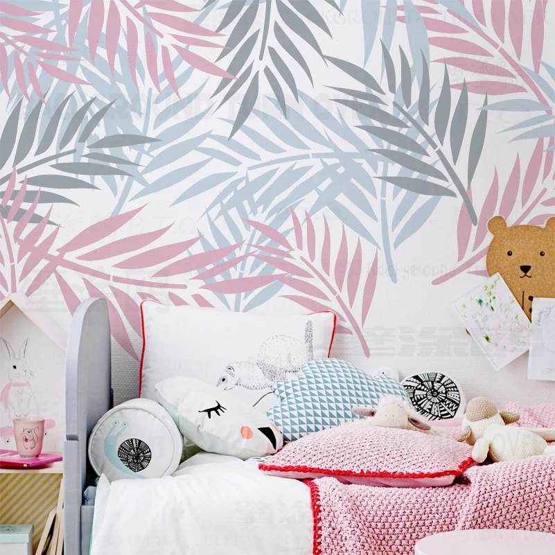 40cm - 70cm Stencil For Wall Decor Painting Paint On The Furniture Template Large Tiles Lock Leaf Tropical Summer Jungle S049 |
