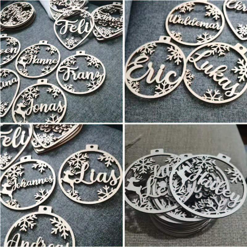 Personalized Christmas Bauble -Christmas Ornament Ball Wooden Ornament Ball with name and year