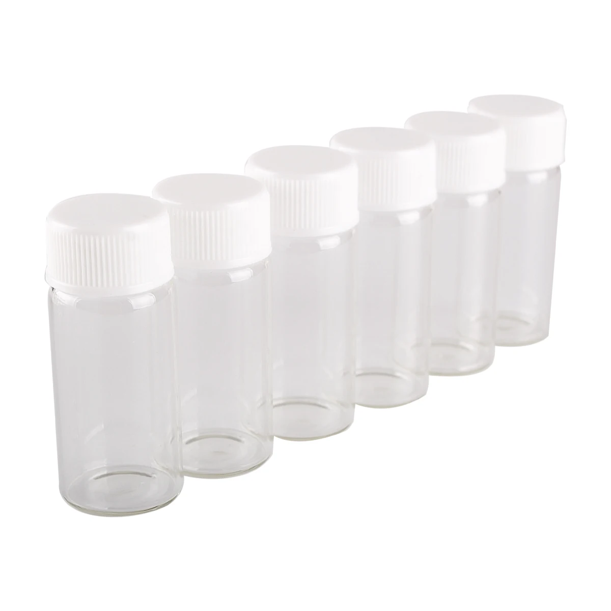 10pcs 10ml 22*50mm mini Clear Glass Jars Glass Bottles with White Plastic Caps Glass Vials for Art Craft 4