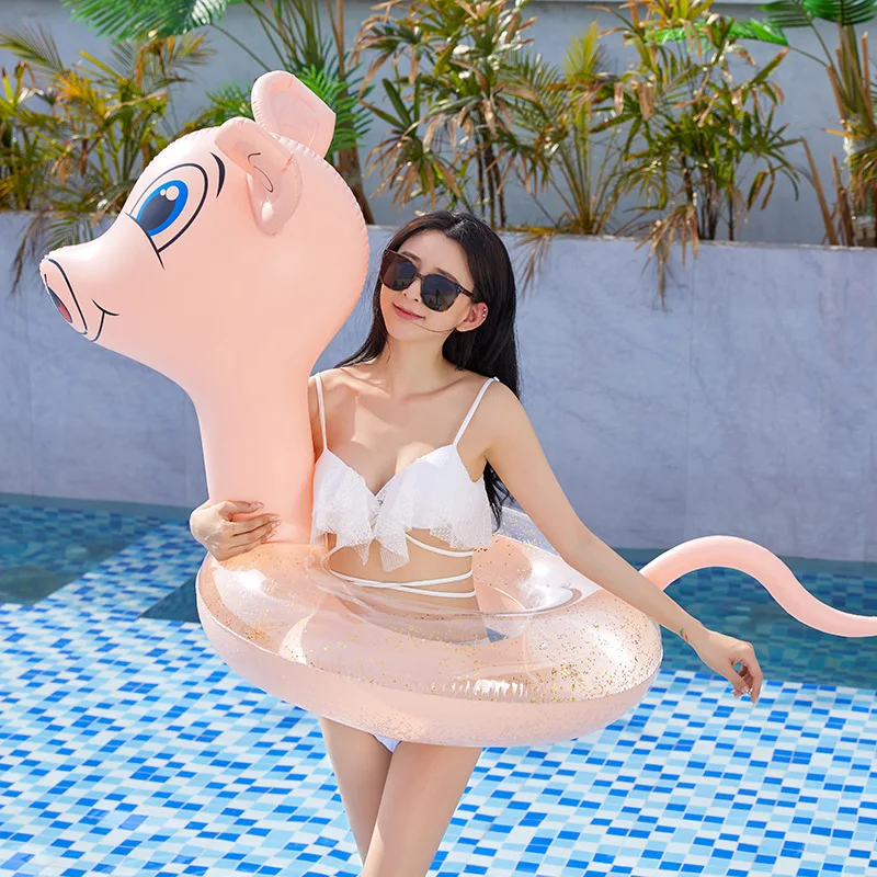 Pembe i me Havuz Yata Y zme Simidi ocuk Havuzu i me Oyuncaklar K z 
