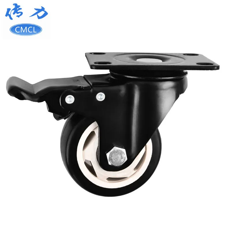 

Wholesale 3-Inch Gold Diamand Universal Casters with Brake Black And White with Pattern Electrophoresis through Flower Roller Me