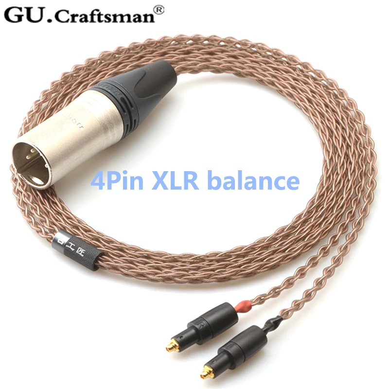 GUcraftsman 6N OCC медь для SHURE SRH1440 SRH1540 SRH1840 4Pin XLR 2,5 мм/4,4 мм Баланс кабель для наушников