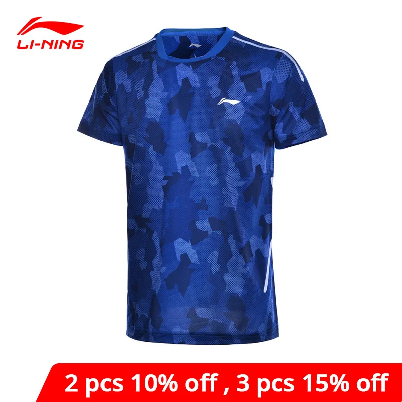 Мужская футболка для бадминтона Li-Ning Классическая дышащая из 100% полиэстера с
