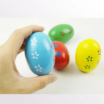 

Wholesale Orff Music Instrument sha dan Ball Toy Wooden Hand-Painted Color Maracas Infant Sensory Development Teaching Aids