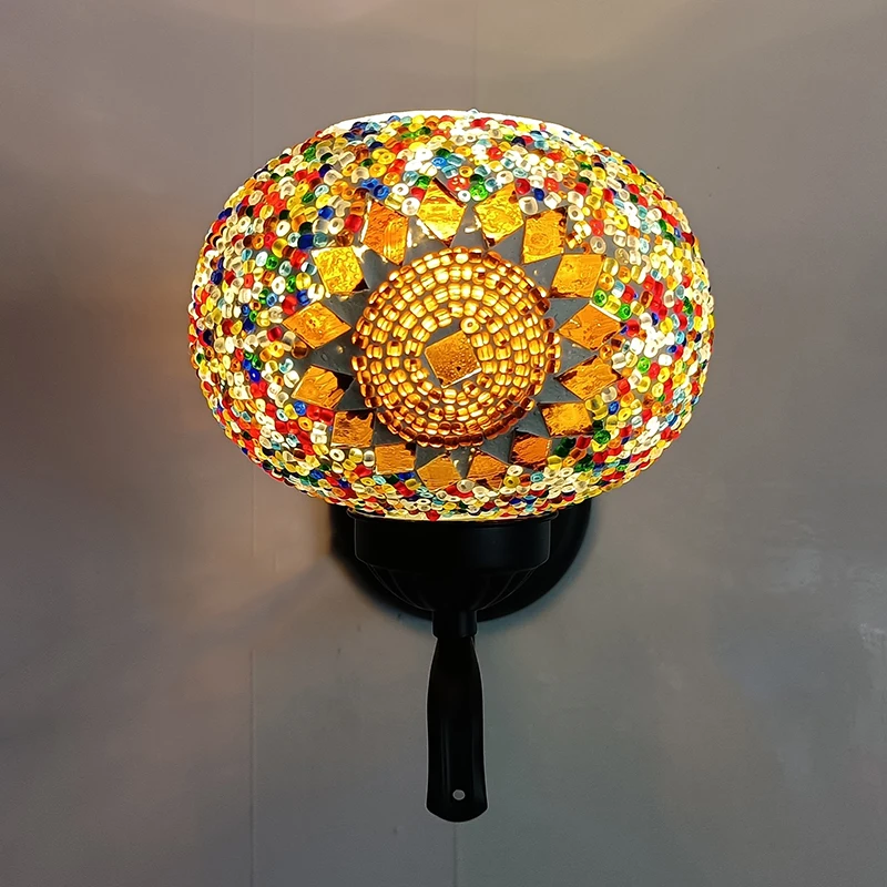 Turkish Lampshade Wall Lamp AC85-265V Glass Lighting Aisle Staircase Retro Wall Lamp sconce bracket light
