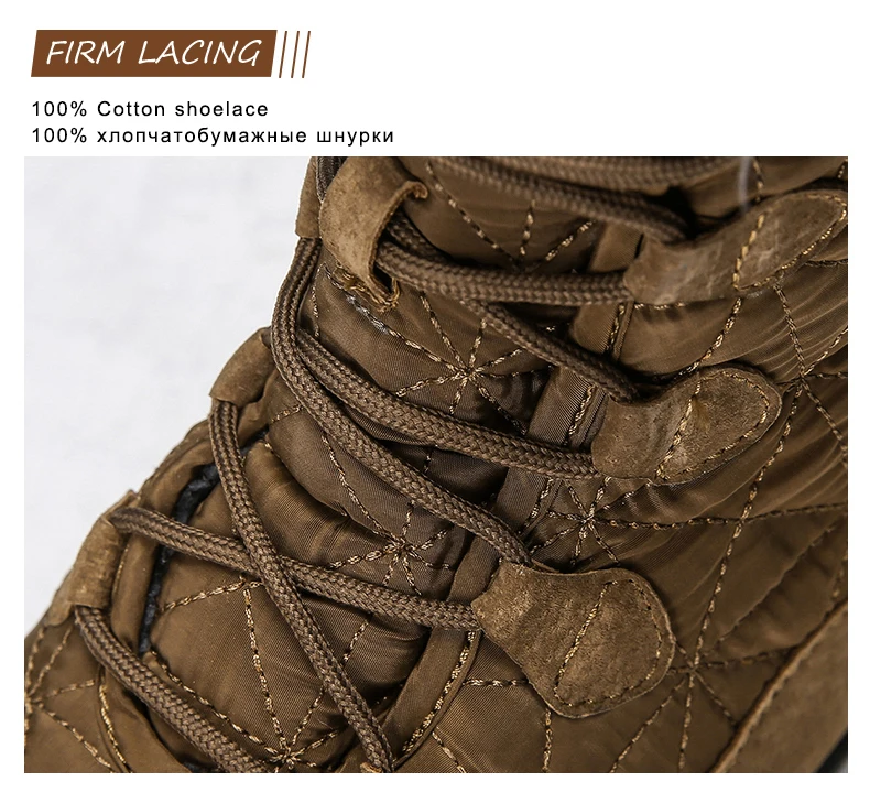 Ботинки из натуральной кожи размера плюс; мужские зимние ботинки; очень теплые зимние мужские ботинки; водонепроницаемые теплые ботинки; botas hombre