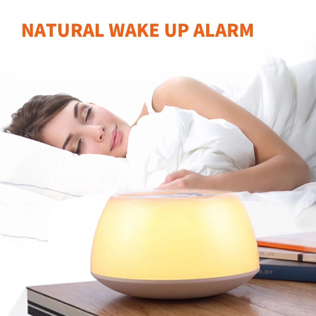 

LED Relieve stress Light Colorful Natural Sound Alarm Clock Wakes up The Atmosphere Sleep Lamp Bedsid Dropshipping #2725