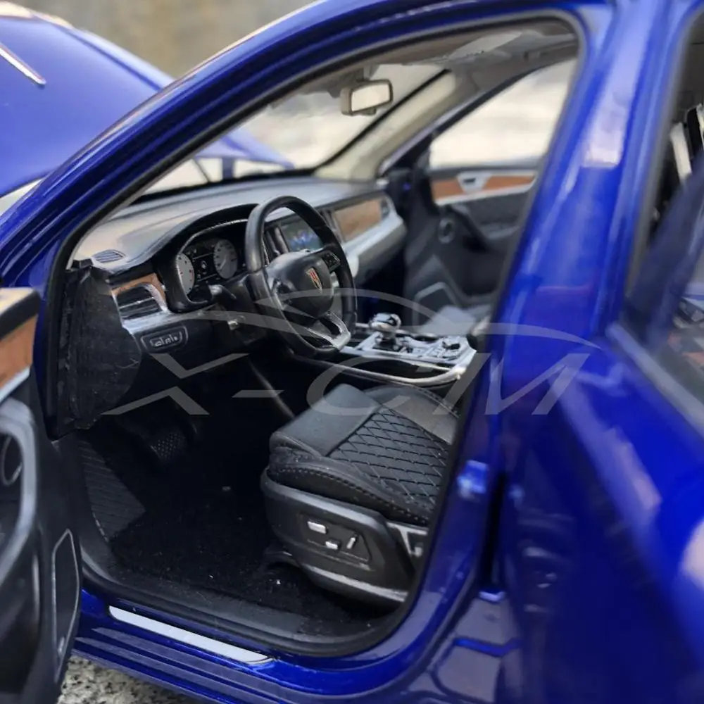 Литая под давлением модель автомобиля век Дракон Hongqi HS7 SUV 1:18(синий)+ маленький подарок