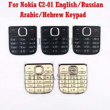 

For Nokia c2-01 New original Mobile Phone English Russian Arabic Hebrew Keypad For C2 C2-01 Replacement housing cover Keyboard