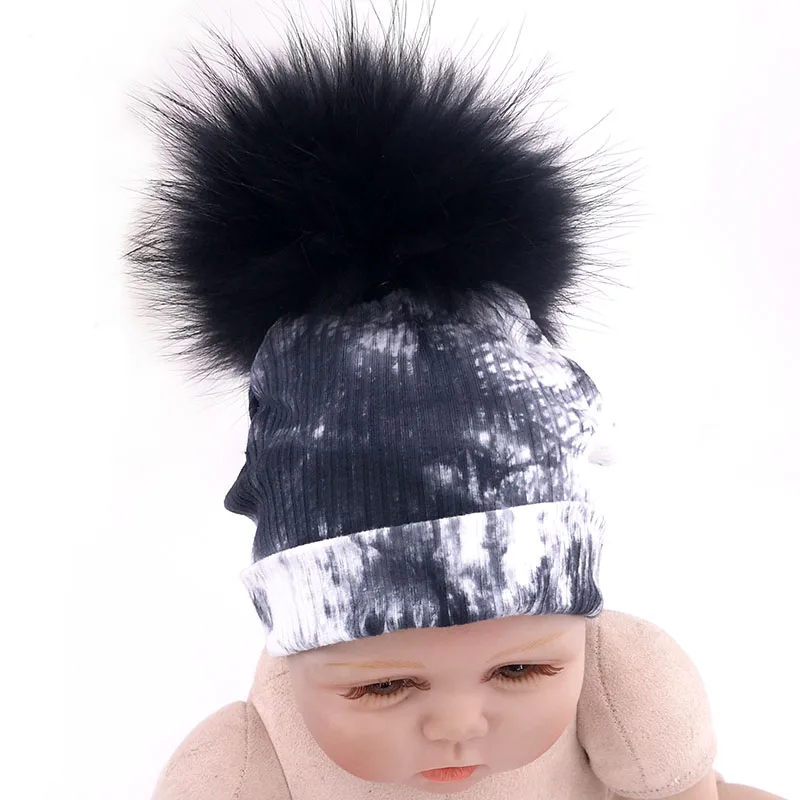 Gzhilovingl Winter Black Tie Dye Beanies Hats With Real Fur Pompom For Baby Girls Toddler Kids Soft Fur Ball Cotton Ribbed Hats Girl S Hats Aliexpress Gzhilovingl Winter Black Tie Dye Beanies Hats With Real Fur Pompom For Baby Girls Toddler Kids Soft Fur Ball Cotton Ribbed Hats Girl S Hats Aliexpress