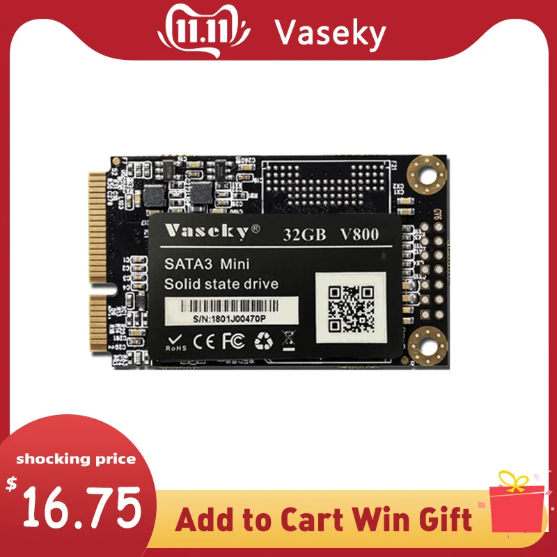 SSD накопитель Vaseky Msata 1 8 дюйма 120/256 ГБ Sata3 64/32 ГБ|Внутренние твердотельные