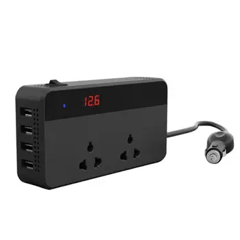 

Premium Quality Power Inverter Transformer Output 4USB DC 12V To AC 220V Portable Digital Display Dual Converter Adapter