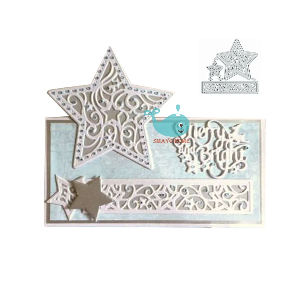 

Lace Two sizes Star Metal Cutting Dies for Scrapbooking Album Paper DIY Card Decoration Embossing New Dies Cut 2019