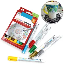 

8 Colors Ceramic Painting Paint Pen Waterproof Hand-painted Glass Mug Drawing Marker Pens DIY Tool