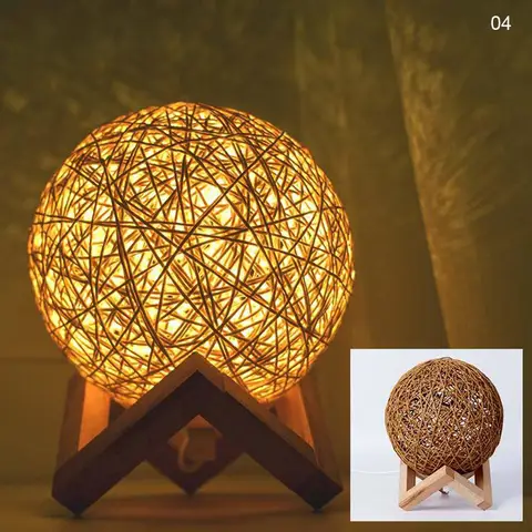 4Colors LED Cotton String Ball Lamp Christmas Birthday Gifts Light Home Decor Ball Lamp 15cm Moon Light