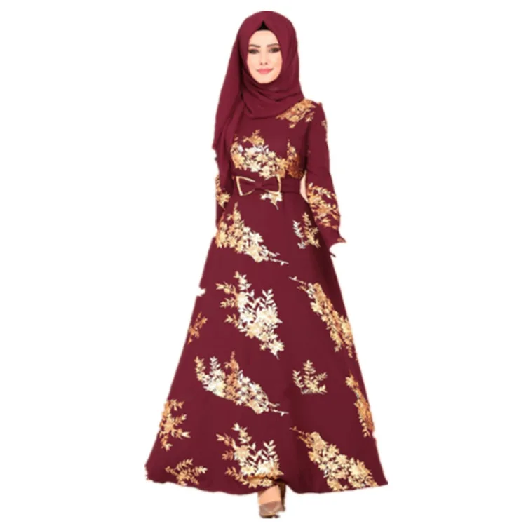 Новые элегантные летние и осенние мусульманские женщины плюс размер длинные abaya S-5XL