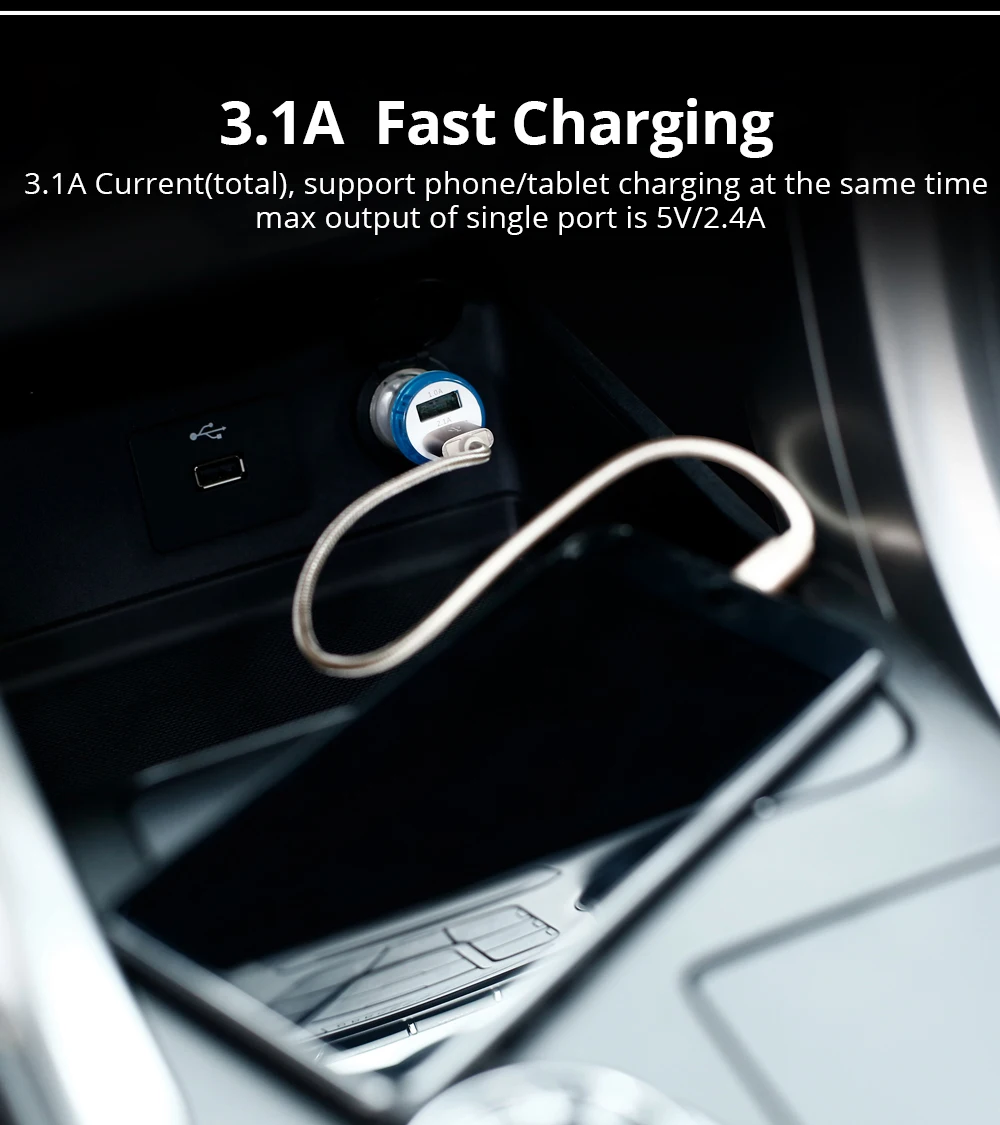 3.1A двойное USB Автомобильное зарядное устройство без светодиодный дисплей Универсальный мобильный телефон автомобильное зарядное устройство для Xiaomi samsung S8 iPhone 6 7 8 Plus планшет