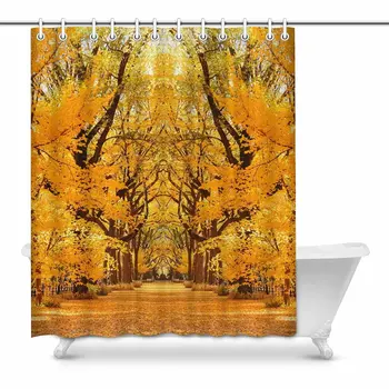 

Central Park Autumn in Midtown Manhattan New York City Decor Waterproof Polyester Bathroom Shower Curtain Bath with Hooks,