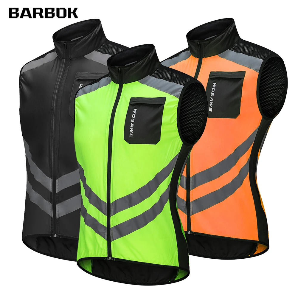 

WOSAWE Men Women Quick Dry Hiking Vest Outdoor Sports Coats Skin Male Female Windbreaker Reflective Warning Jacket