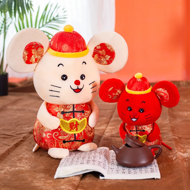 Candice guo, плюшевая игрушка, мягкая кукла,, Зодиак, китайский год, удача, красный нос, мышь, крыса, Бог, приносят хорошие деньги на удачу, подарок 1 шт