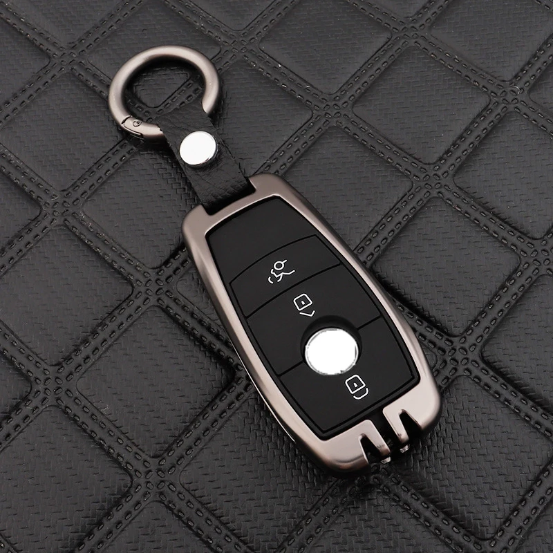 Style C-gray Для Mercedes Benz W203 W204 W212 C180 GLK300 CLS CLK CLA SLK C S E класс дистанционный Чехол для автомобильного смарт-ключа крышка из цинкового сплава набор ключей сумка - Название цвета: Style C-gray