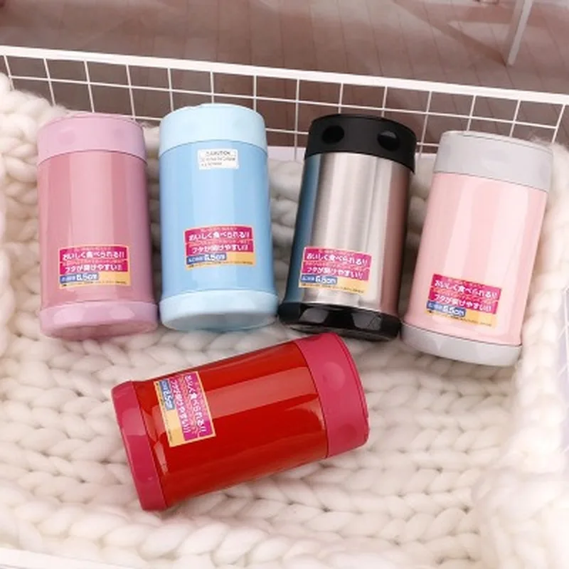 

500ML Japanese-style Portable Vacuum 304 Stainless Steel Thermos Lunch Box for Hot Food Vacuum Flask Thermos with Container
