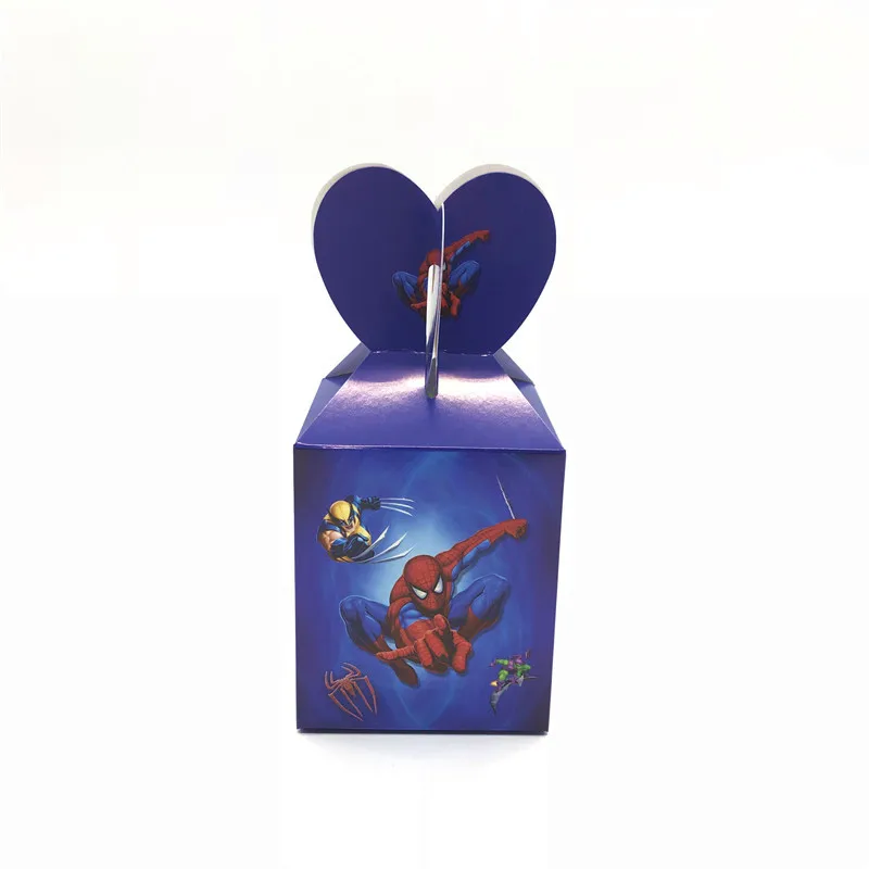 12pcs/lot Spiderman Candy Box Kids Birthday Party Gift Boxes Party Decor Supply Disposable Candy Box Party Decorations Supplies