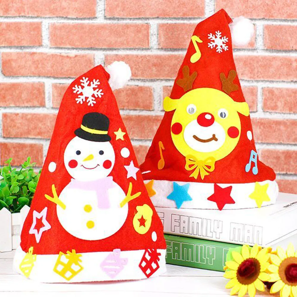 

Christmas Ornaments Decoration Christmas Hats Santa Cap For Christmas Party Props Hat Made by diy Handmade Diy for Children