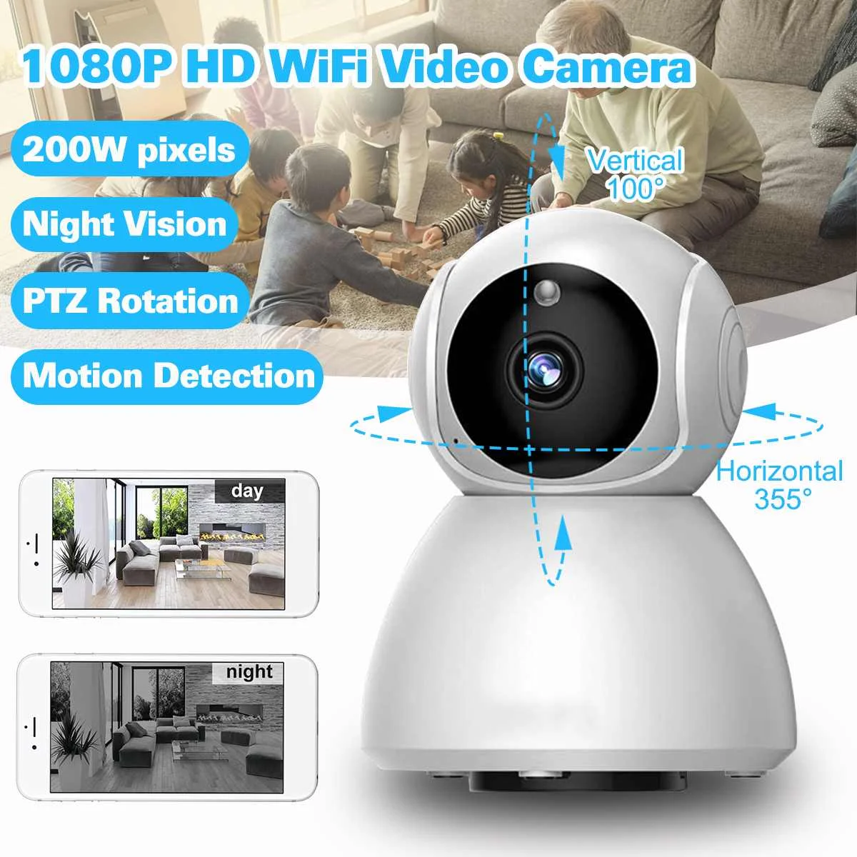 

HD 1080P Cloud Wireless IP Camera Intelligent Auto Tracking Of Human Home Security Camera Surveillance CCTV Network Wifi Camera