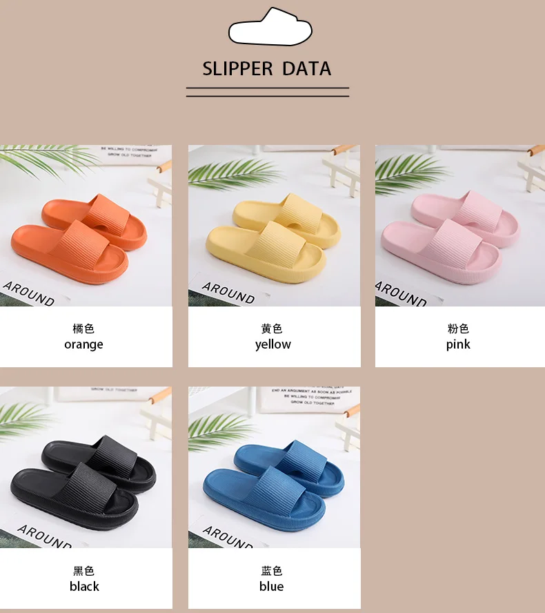 Thick Platform Horsehold Slippers Women Indoor Bathroom Slides Soft EVA Anti-Slip Home Floor Slides Ladies Summer Shoes