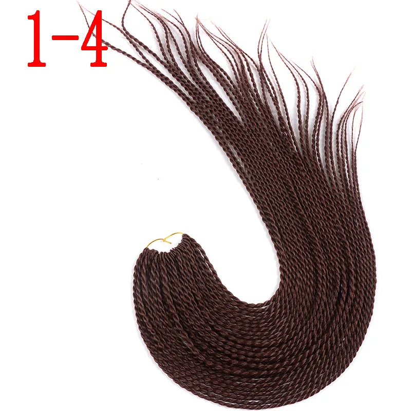 MERISIHAIR Ombre вязанные косички Сенегальские крученые волосы 24 дюйма 30 корней/упаковка синтетические плетеные волосы для женщин серый синий розовый - Цвет: 1-4