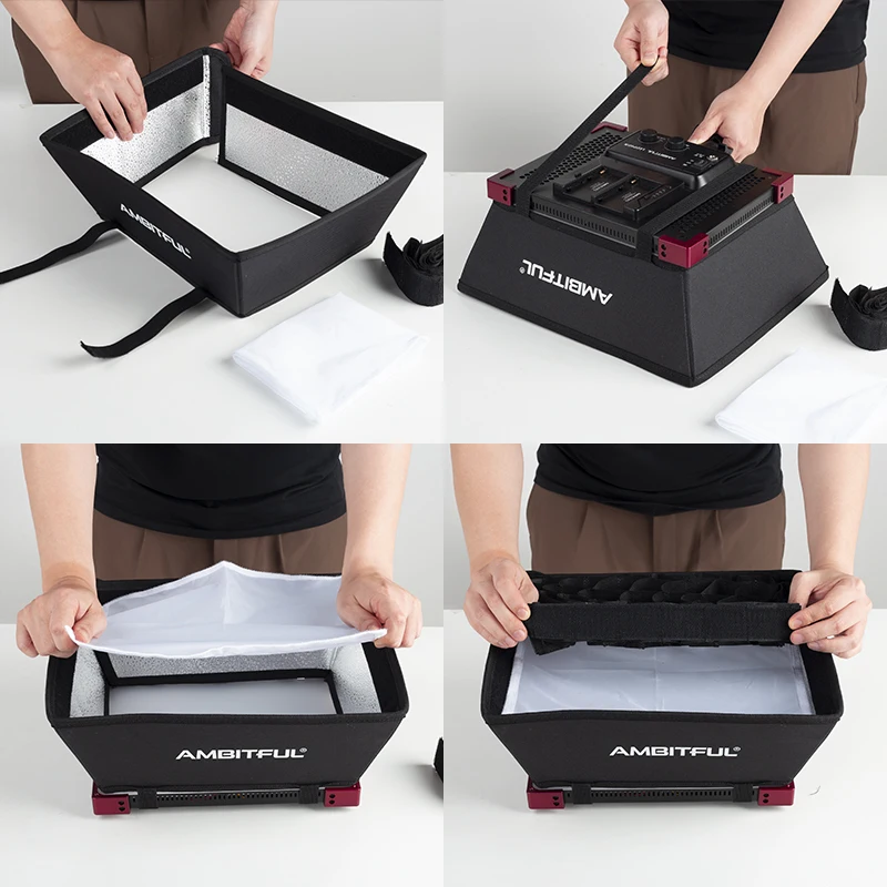 AMBITFUL LEDP60C LED 비디오 소프트 라이트 디퓨저 YONGNUO YN600l Godox LED 비디오 라이트용 허니컴 그리드 소프트박스(소프트박스 전용)