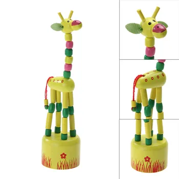 

2PCS Wooden Giraffe Rocking Dance Stand By Wire Control Wood Blocks Toys Children Kids Early Learning Education Random Color