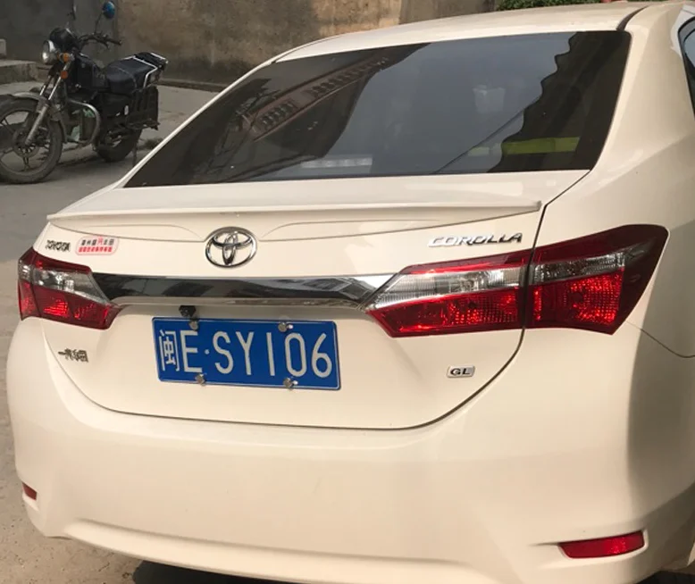 Спойлер для toyota corolla, задний багажник, крыло до, высококачественный АБС-пластик, спойлер, по цвету грунтовки