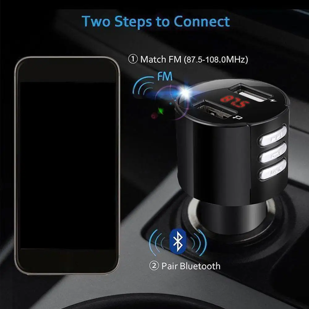 Высокая Скорость USB2.0 Bluetooth Автомобильный USB Зарядное устройство светодиодный
