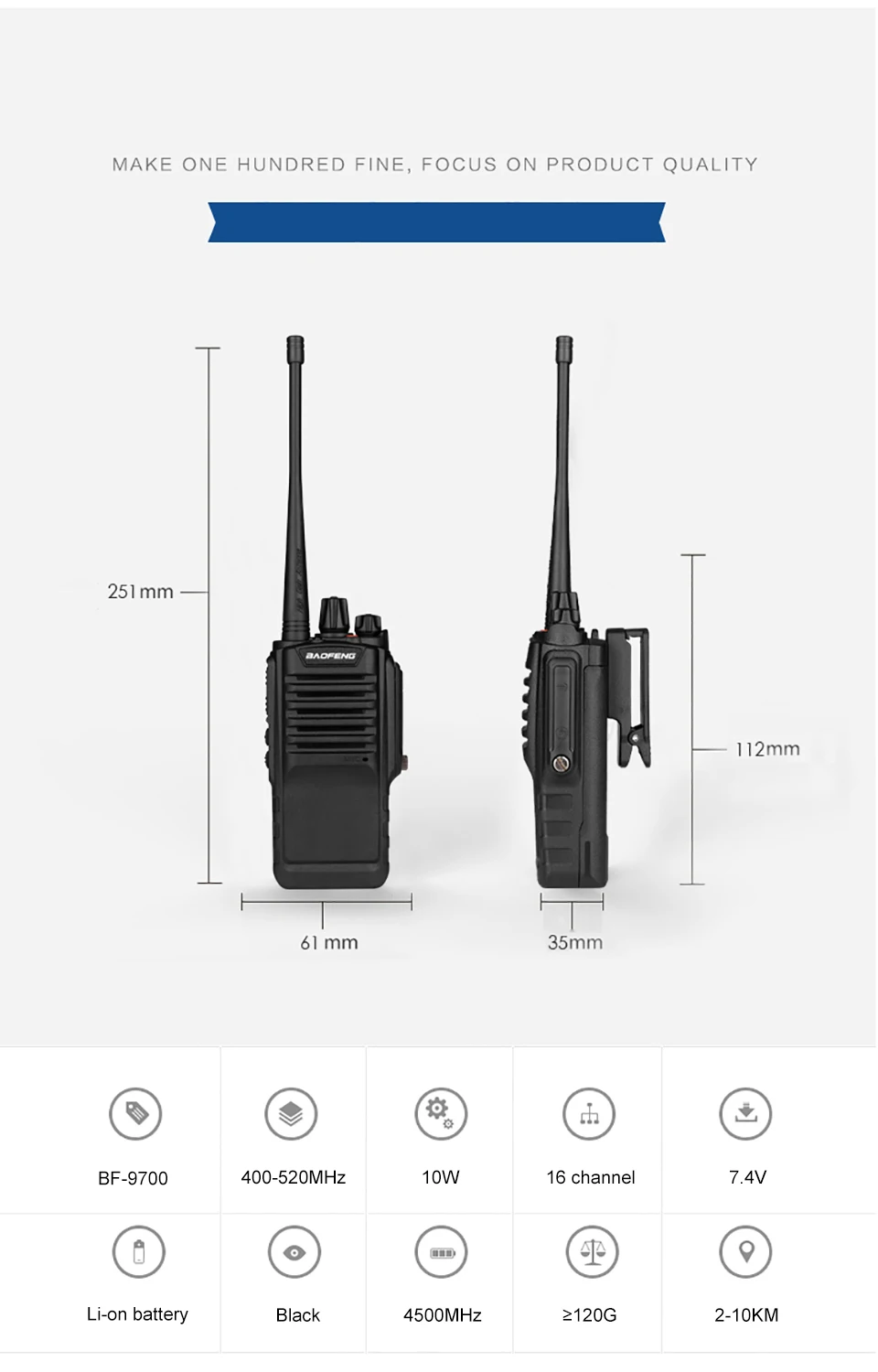 Baofeng Bf-9700 7 W двухстороннее радио Uhf 400-520 MHz портативная рация Водонепроницаемый Hf приемопередатчик BF 9700 Cb радио stadinew