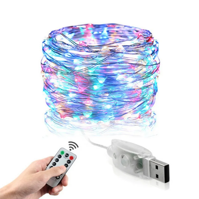 IR Remote Fairy LED String Light Waterproof 5M 10M USB 5V LED Holiday Lights With Remote For Christmas Wedding Party Decoration