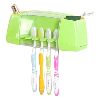 

Wall Mounted Bathroom Toothbrush Storage Rack Self Adhesive Family Tooth Brush/Paste Holder Women Make Up Brush Box.