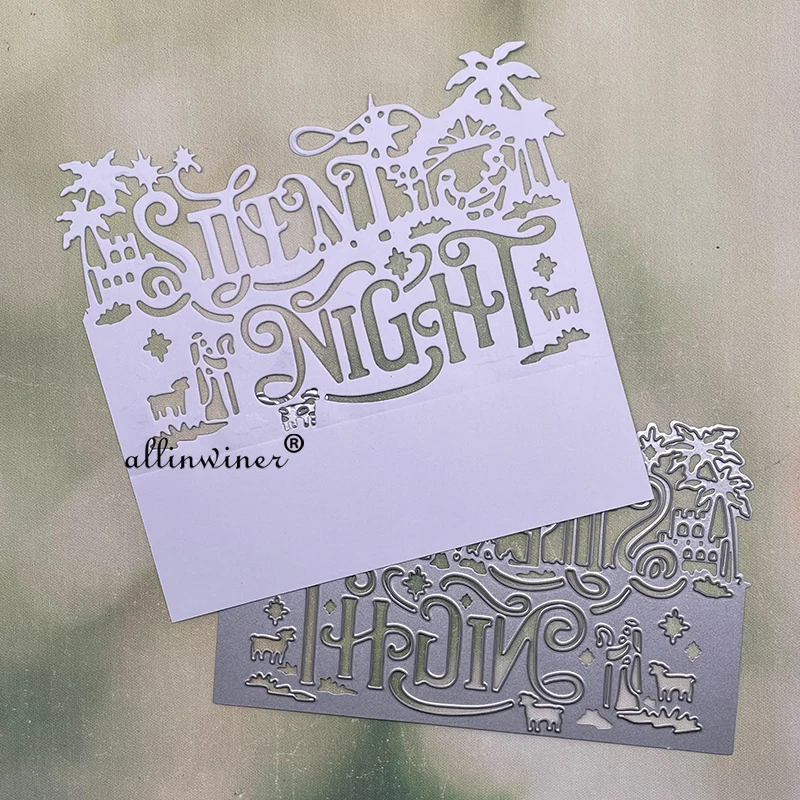 

Тихая рамка для ночной карты металлические штампы трафареты для «сделай сам» Скрапбукинг декоративное тиснение ручная работа штамповочный шаблон